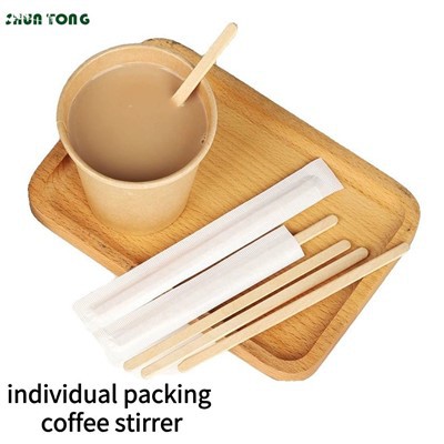 Individually Wrapped Wooden Coffee Stirrers